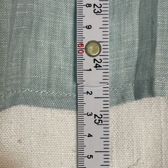 Maeve Anthropologie Blue Linen Lace Up Tab Sleeve Top Sz 2 - Picture 11 of 11
